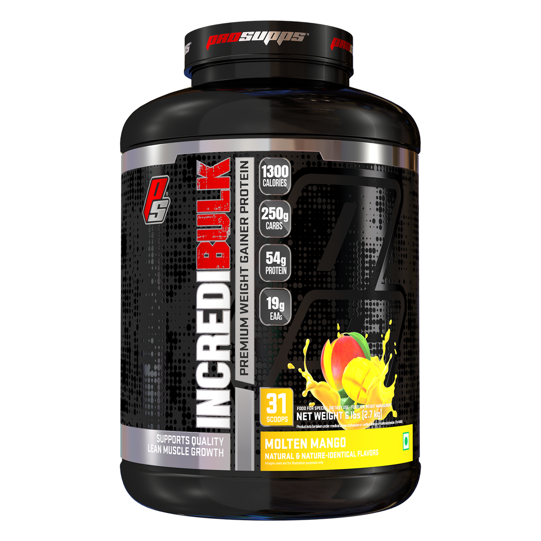 Prosupps Incredibulk Molten mango mass gainer jar front image
