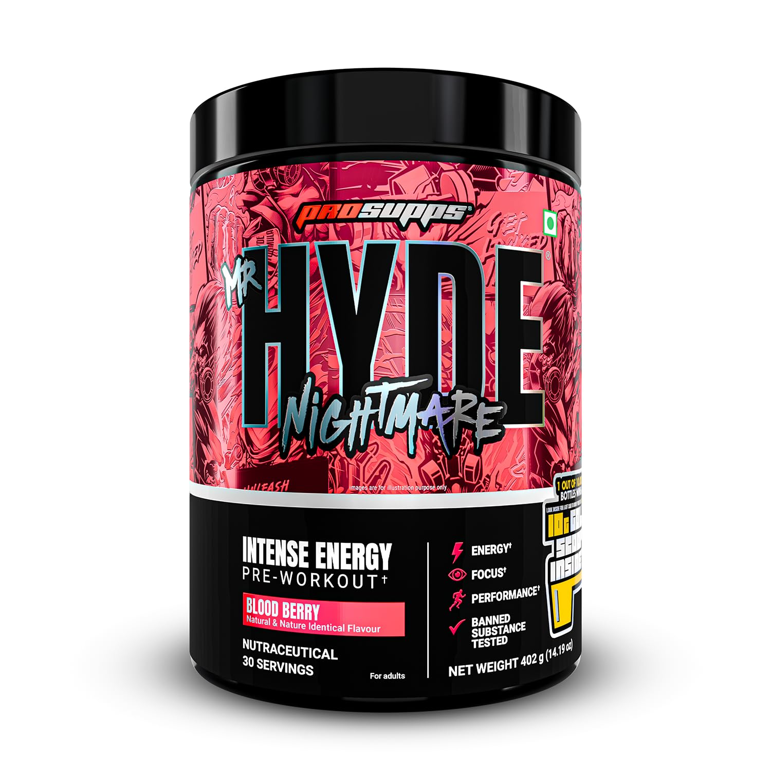 Prosupps Hyde Nightmare Pre Workout | Extreme Energy & Intense Focus Formula - Prosupps