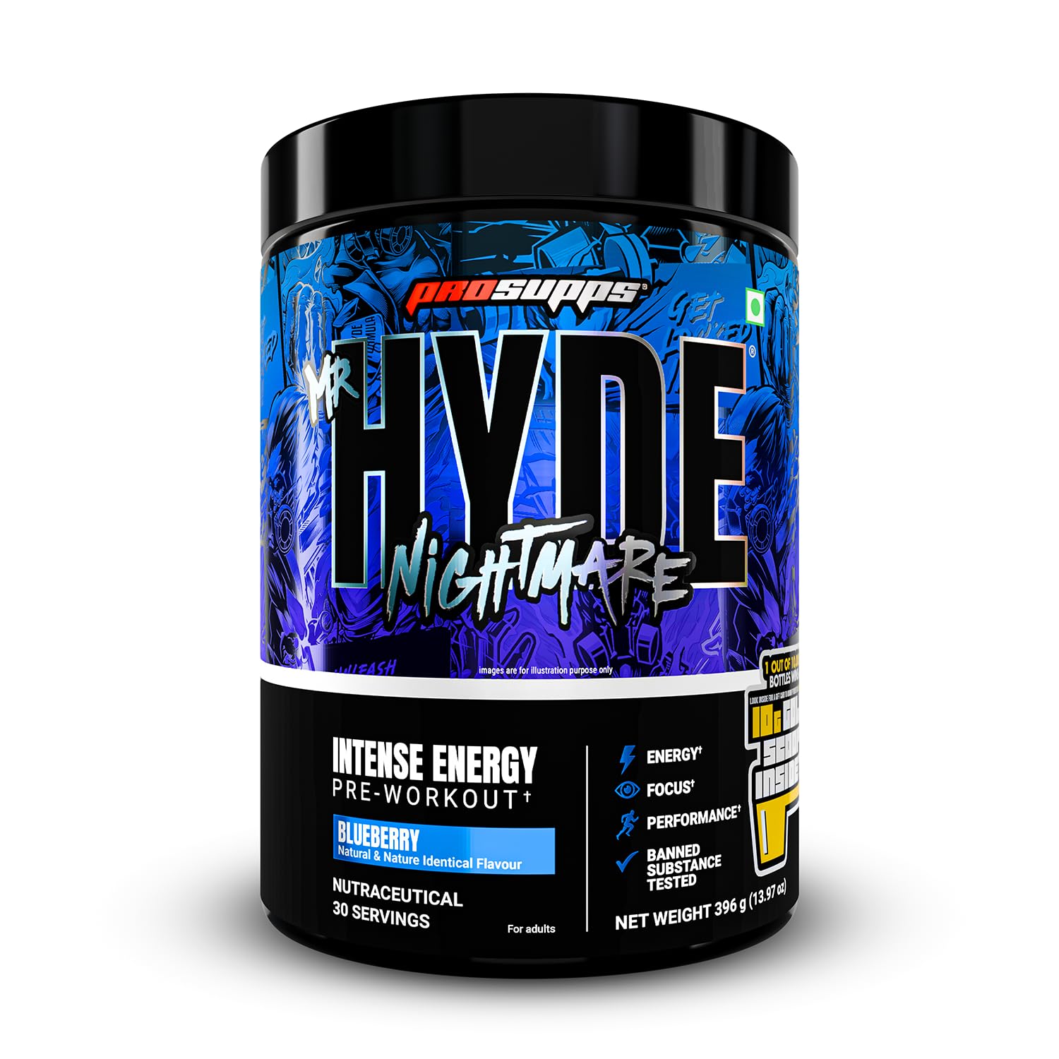 Prosupps Hyde Nightmare Pre Workout | Extreme Energy & Intense Focus Formula - Prosupps