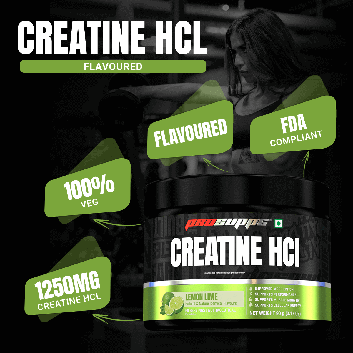 Prosupps Creatine HCL | Fast Absorption Creatine for Strength & Performance - Prosupps
