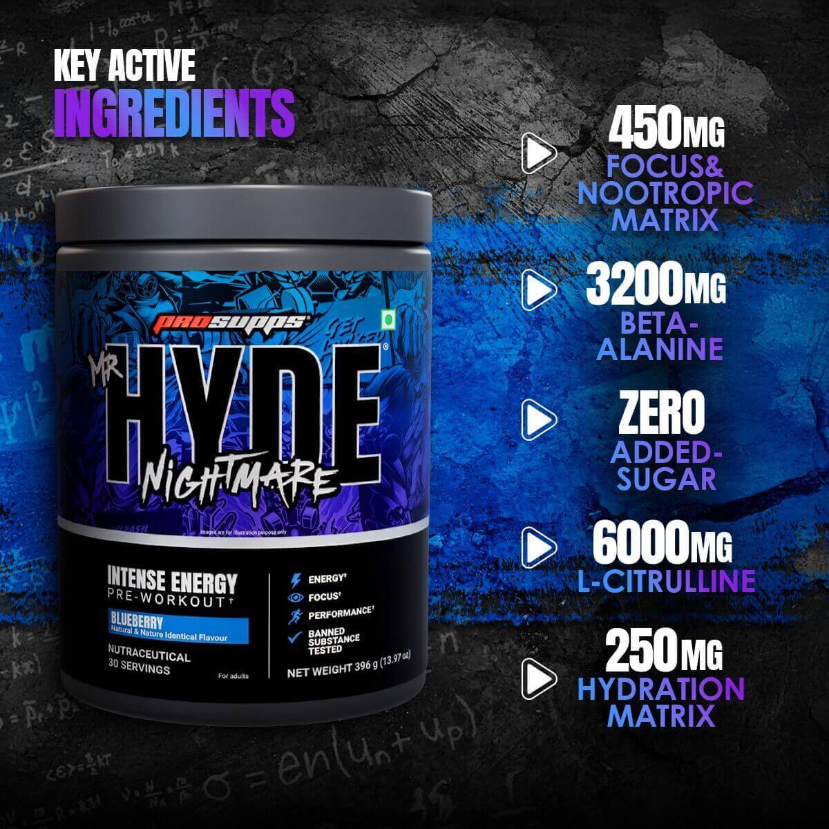 Prosupps Hyde Nightmare Pre Workout | 30 Servings - Prosupps India