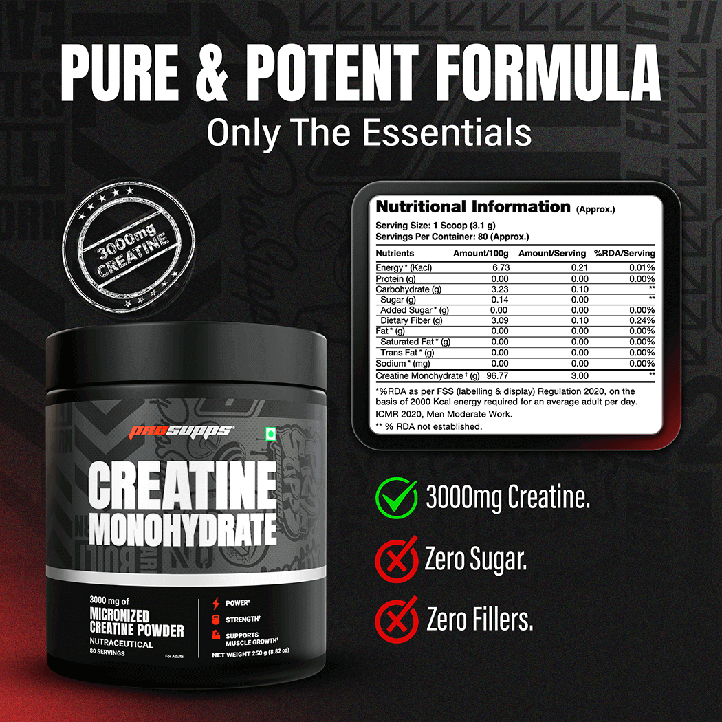 Prosupps Creatine Monohydrate | Muscle Strength, Power & Performance Support - Prosupps